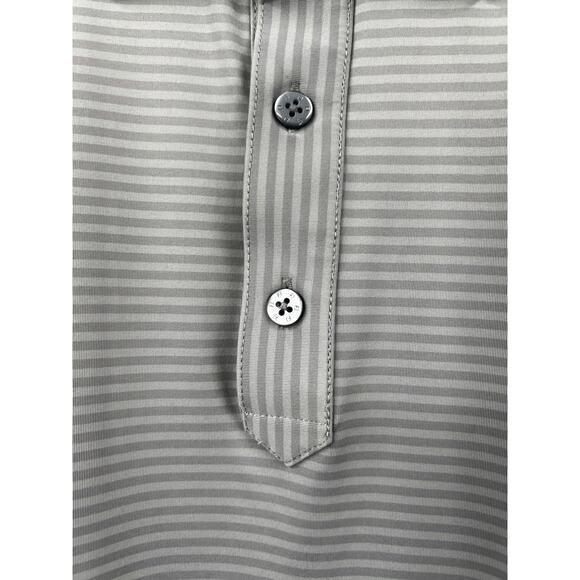 Foot Joy Shirt Mens‎ Large Gray Striped Short Sleeve Collared Golf Polo Top - Picture 4 of 10